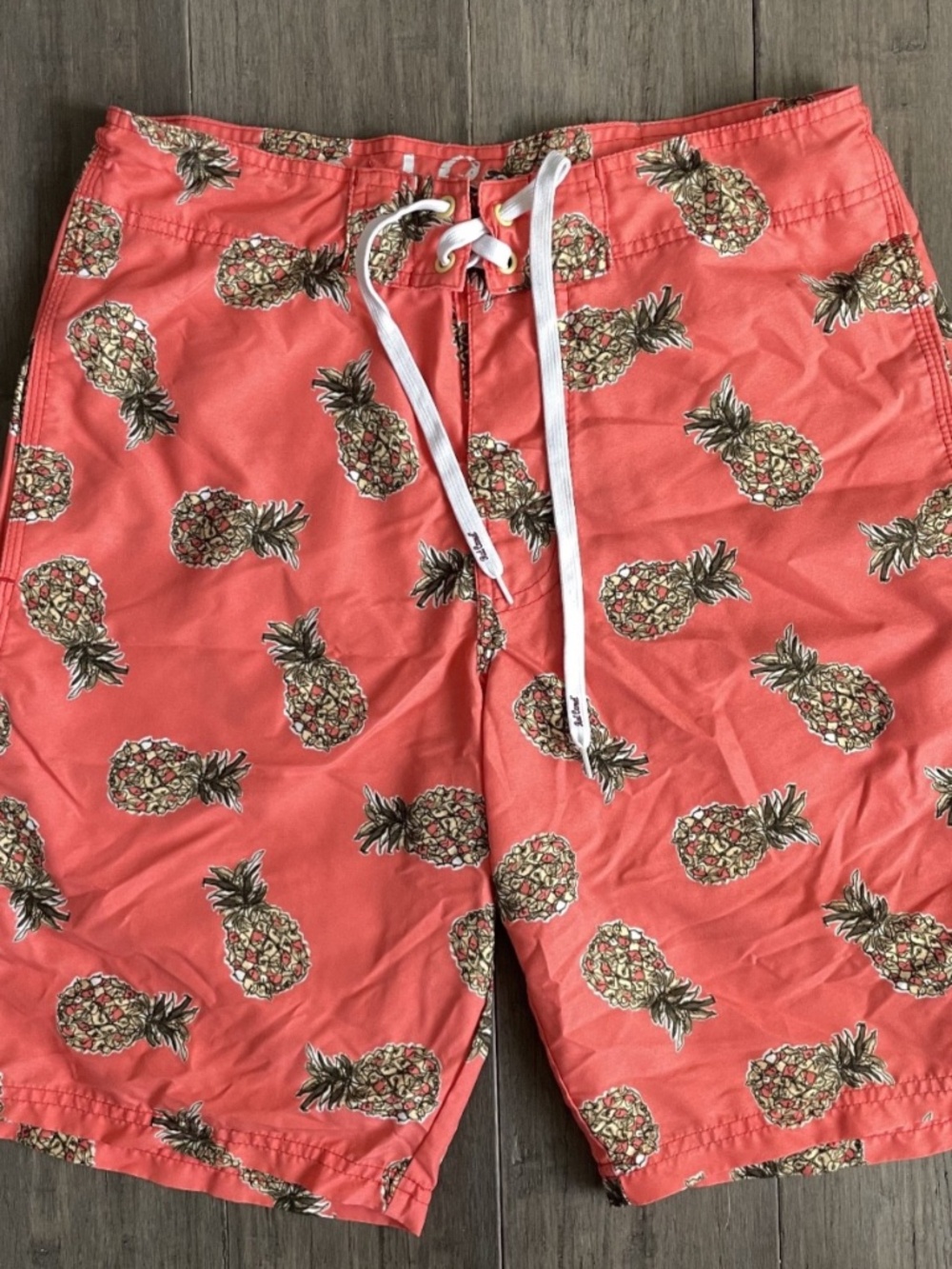 Red Camel Mens Sz 30 Board Swim Trunks Shorts - Coral w/Pineapples - Tropical